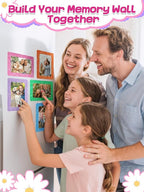ANPHSIN 12Pcs Magnetic Picture Frame for 4x6in Photo - Cute Magnets Frames Fridge Decor Gifts for Girls Women, Home Refrigerator, Back to School Locker, Classroom Decorations Supplies, Shiny Dots