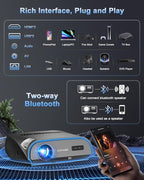 High Bright Projector 1800 ANSI Lumens, HDR10+, 4K Support, WiFi6 & Bluetooth, Smart Android TV with Apps, HDMI/ USB, for Daylight Viewing, Low Input Lag Gaming, Silent Bedroom, Wireless Presentation
