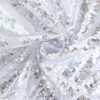 Efavormart 72" Silver Sparkly Sequin Geometric Tulle Square Table Overlay