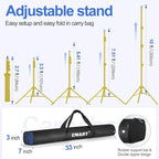 EMART Backdrop Stand 10x10ft(WxH) Photo Studio Adjustable Background Stand Support kit with 2 Crossbars, 8 Clamps, 2 Sandbags and Carry Bag for Parties, Events Decoration, Wedding -Titanium Gold