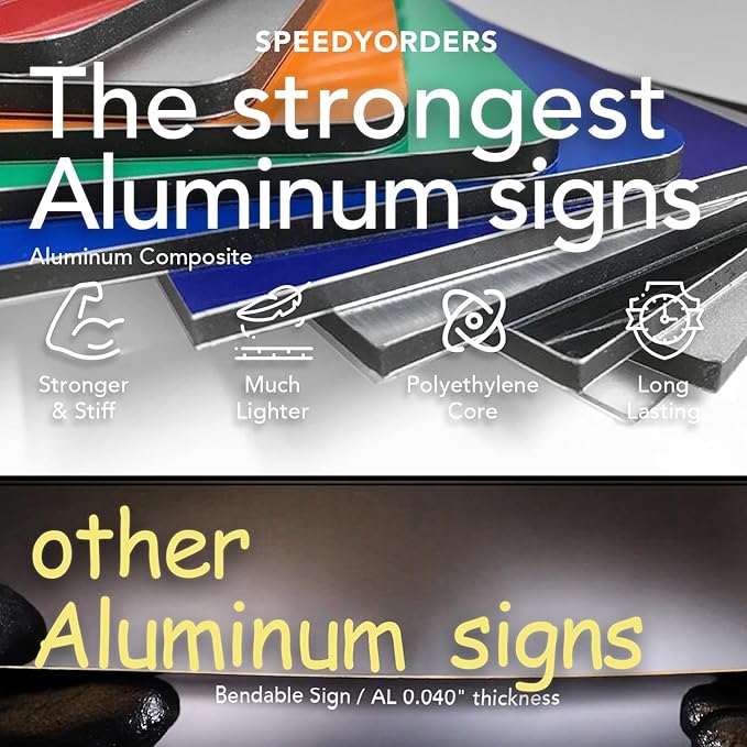 Custom Metal Signs, Personalized Aluminum, Customized Safety, Business Signs, Waterproof Outdoor, White Aluminum (White, 42x28 In)