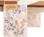 Maison d' Hermine Table Runner 100% Cotton Double Layer Table Runners 108 inches Long for Thanksgiving Christmas Decorations Home Kitchen Dining Party Wedding (Equinoxe - Beige, 14.5" x 108")