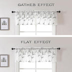 VISIONTEX Sheer Voile Curtain Valances, Decorative Leaves Embroidered, Rod Pocket Window Treatment for Kitchen/Rustic Bedroom/Living Room (54 x 16 Inch,1 Panel)
