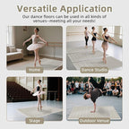 Dance Floor Mat Non-Slip with Shoulder Strap Portable and Dance Resistance Band, Dance Floor for Ballet,Jazz, Pop Thick PVC Practice Floor Reusable Mat (Light Natural Wood Color, 200cm*90cm*0.5cm)