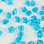 820 PCS Blue Fake Ice,0.43x0.55 Inch,1.1 lbs Acrylic Crystal Gemstones for Decoration, Photography, Vase Filling, and Parties,Non-Toxic and Reusable