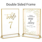 NIUBEE 6Pack 8.5 x 11 Acrylic Sign Holder with Gold Frames and Vertical Stand, Ideal for Display Wedding Table Numbers, Double Sided Picture, Clear Photos, Menu Holders