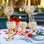 VINCIGANT Set of 3 Gold Candle Holders Wedding Table Centerpieces,Tealight Candlestick Candelabra Stand with 3 Arms for Fireplace Home Living Room Decor,Valentine's Day Housewarming
