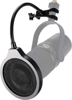 YOUSHARES Pop Filter - 4 Inch 3 Layers Metal Windscreen with Flexible 360° Gooseneck Clip Mic Mask Shield Compatible with Shure MV7 Mic