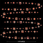 Rose Gold 10th Birthday Decorations Number 10 Circle Dot Twinkle Star Garland Metallic Hanging Streamer Bunting Banner Backdrop for Girls Boys Ten Year Old Birthday 10th Anniversary Party Supplies