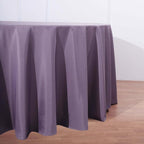 Efavormart Round Tablecloth, 132 Inch Stain & Wrinkle Resistant Washable Table Cloth, Decorative Polyester Fabric Table Cover for Banquet, Wedding, Dining- Amethyst