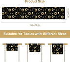 Magic Gold Sun Moon Stars Table Runner Mystical Farmhouse Rustic TableRunner for Party Holiday Dining Room Kitchen 13x108 Inch