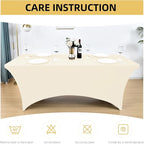 6-Pack 6ft Spandex Table Covers for Rectangle Standard Folding Tables - Wrinkle Resistant Stretch Tablecloths - Ultimate Fitted Table Protector for Parties, Trade Shows, Wedding