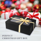 TIACABO Black Large Gift Box with Window, 13.5"x9"x4.3" Bridesmaid Boxe for Gifts Giving,Birthday Gift Boxes with Magnetic,Closure Lid Gifts Box for Presents,Cute Boxe,Luxury for Gift Packaging