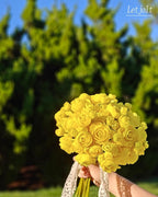 Letjolt Ranunculus Artificial Flower Yellow Silk Flowers Faux DIY Bouquet for Wedding Engagement Centerpieces Arrangements Bridal Shower Decorations Home Decor 18pcs
