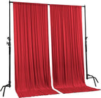 AK TRADING CO. 10 feet Wide x 12 feet Long IFR Polyester Backdrop Drapes Curtains Panels with Rod Pockets - Wedding Ceremony Party Home Window Decorations - (RED)