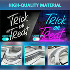 Trick or Treat Neon Sign Halloween, USB Halloween Neon LED Light for Wall Decor, Trick or Treat Halloween Sign Decorations for Home Bar Salon Coffee Stores Porch Front Door