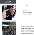 Black Foil Fringe Curtain 3.3×8.3FT 6 Packs, Metallic Tinsel Curtains Party Streamers for Birthday Graduation Baby Shower Decoration (6pcs,3.3FT×8.3FT, Black)