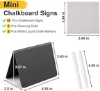 15 Pcs 4"x3" Mini Chalkboard Signs for Food, Reusable PVC Food Labels, Reserved Table Signs for Party Buffet, Birthdays, Bakery, Weddings Table Numbers, Buffet Display, Place Cards, Name Tag