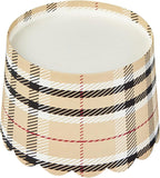 Panificio 10 Ounce Cupcake Wrappers, 200 Scalloped Baking Cups - Oven-Ready, Greaseproof, Plaid Paper Cupcake Liners, Disposable, For Birthdays, Baby Showers, Or Weddings - Restaurantware