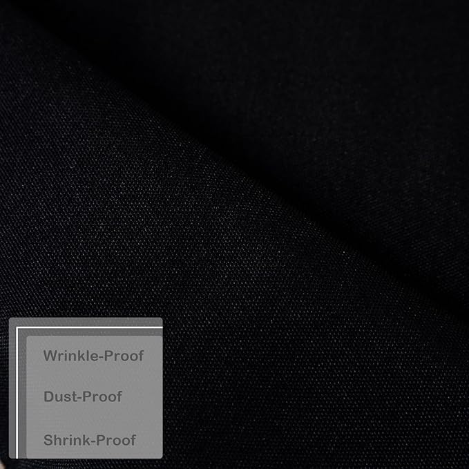 Small Round Black Tablecloth 24 Inch Polyester Fabric Washable Table Cover Decorative Wrinkle Resistant Solid Color Table Cloth for Nightstand Party Wedding Camping