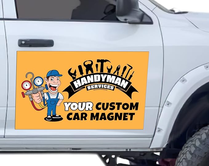 My Happy Customized Gifts Custom and Professional Logo Magnet Sign Personalized Logo for Your Car, Van, Truck Advertise Your Business Magnetic Signs