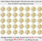 50pcs Pearls String Beads of Pearls, 10+5mm Bright Gold Artificial Pearl String for Floating Candles Centerpieces, Vase Filler, Wedding Centerpiece Christmas Party Decor