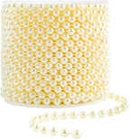 Faux Ivory Pearl Beads Garland - 6mm Christmas Tree Beads 22 Yards Ivory Pearl Strands Spool Pearl String Bead Roll for Wedding Party Christmas Tree Decoration(6mm 22Yards, Ivory)