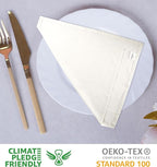 Urban Villa 12-Pack Ivory Dinner Napkins 100% Cotton Coth Napkins (20x20 Inches) Everyday Use Premium Quality Over Sized with Mitered Corners Ultra Soft Durable Hotel Quality
