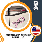 Magnet Me Up Breast Cancer Survivor Pink Ribbon Magnet Decal - 3.5x7 Inches, 2 Pack, Automotive Magnet for Car, Truck, SUV - Show Support and Raise Awareness with This Meaningful Auto Magnet