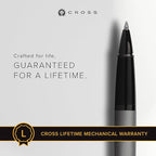 Cross Bailey Refillable Rollerball Pen Presented in a Premium Gift Box - Medium Point, Black Ink, Matte Gray