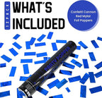 Party Poppers Confetti Cannon 12 Pack Royal Blue Poppers 12 Inch Party Shooters Mylar Confetti Blue Foil Confetti Cannons Bulk for Wedding Birthday Graduation Baby Gender Reveal Christmas New Years