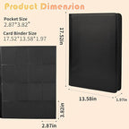 Premium 1000+ Pockets Trading Card Binder, 16-Pocket Ringless Side-Loading Album for TCG, MTG, Lorcana, Sports & Standard-Size Cards (Black1)