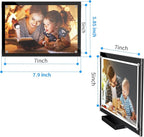 5 Pack Acrylic Magnetic Picture Frame 5x7, Clear Frame for Horizontal Vertical Tabletop Display, Black Photo Frame Magnets for Fridge