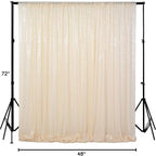 ShiDianYi 4FTX6FT-Ivory-SEQUIN Photo Backdrop, Beige Wedding Photo Booth, Photography Background Ivory Sequin Backdrop Curtain Glitter Backdrop for Parties