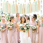 Sage-Green Beige Champagne-Gold Party-Decorations - 33pcs Neutral Women Birthday Baby Shower Banner,Streamers Tassel Garland,Tissue Pom Poms,Paper Lantern Fans,Boho Wedding Bachelorette Decor Hugtmr