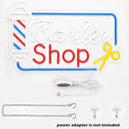 BarberShop Neon Sign Led Wall Window Decor Neon Light Up Barber Shop Station Pole Hair Salon Accessories USB Powered 16.5"x9.4"