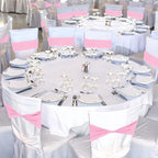 Kinlop 50 Pcs Spandex Chair Sashes Bows Chair BanB0C3V1RSWZds Slider Sashes for Covers Elastic Bands Ties Without Buckle Decorations for Wedding Party Events Ceremony Birthday(Pink)