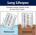 Custom Signs Outdoor Metal - 12 x 8 Personalized Aluminum Rust-Proof Entrance Garden Hazard Intersection Parking Signs, Decorative Sign（Style 02)