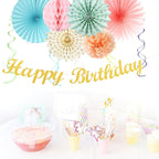 Pastel-Rainbow Classroom Girls Birthday Party-Decorations - 21pcs Happy Banner Decor, Colorful Paper Streamers Lanterns,Tissue Pom Poms Fan,Hanging Honeycomb Garland, Two Sweet Easter Supplies Huglony