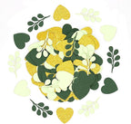200PC Sage Green Heart Confetti for Wedding Baby Shower Engagement Birthday Bachelorette Party Decorations Greenery Eucalyptus Leaves Table Scatter for Bridal Shower Decor