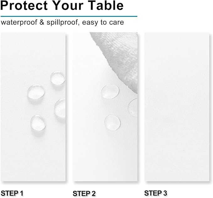 Hiasan 2 Pieces White Rectangle Tablecloth - Waterproof and Spillproof Restaurant Washable Polyester Table Cloth for Dining Room, 70 x 120 Inch