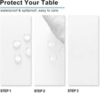 Hiasan White Rectangle Tablecloth - Waterproof and Spillproof Washable Fabric Table Cloth for Dining Room Kitchen Party and Outdoor, 60 x 84 Inch