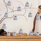 24 Pcs Halloween Disco Ghosts Decor Halloween Ornament Silver Mirror Disco Skeleton Tabletop Centerpiece for Holiday Cosplay Home Props Gift Party Decorations (Sliver)
