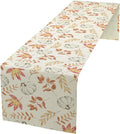 Pumpkin Leaves Table Runner,Seasonal Autumn Thanksgiving Kitchen Dining Table Decoration for Home Party Decor 13x36 Inch
