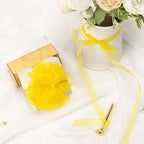 Ribbli Danffodil Yellow Organza Ribbon,1/2 Inches x Continuous 50 Yard, Yellow Sheer Ribbon for Gift Wrapping,Cookie Wrapping,Wedding Decoration,All Crafting and Sewing