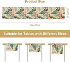 Peacock Table Runner,Pink Flower Peacock Birds Table Runner for Home Kitchen Dining Party Indoor Outdoor Decoration 13x108 Inch