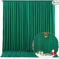 10 x 10 Feet Green Backdrop Curtain for Partie, Background Curtains for Photoshoot, Birthday, Wedding, Halloween, Thanksgiving, Christmas Day, New Year Party Decorations 5Ft x 10Ft, 2 Panels