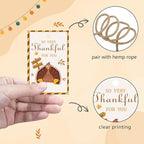50pcs Thanksgiving Thank You Gift Tags, Turkey Theme Gift Tags for Friendsgiving Party Favor and Gift Wrapping Decoration(Turkey)