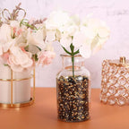 10000 Clear Wedding Table Scatter Confetti Crystals Acrylic Diamonds Rhinestones for Table Centerpiece Decorations Wedding Decorations Bridal Shower Decorations Vase Beads (Gold and Black, 4 mm)