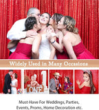 ShinyBeauty Sequin Curtains 2 Panels Red 2FTx8FT Sequin Photo Backdrop Red Sequin Backdrop Curtain Pack of 2-1011E